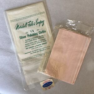 Marshall Field & Company Silver Polishing Cloths, Dustikins, Made in USA Vintage